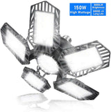 200W LED Garage Lights 3-12 Leafs Garage Ceiling Light Fixtures with Adjustable Multi-position Panel Lamp for Workshop Warehouse