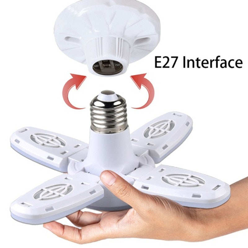 6500K 38W Cold White E27 LED Garage Light Deformable  AC175V-265V 3800LM Ceiling Fixture Lights Workshop Lamp