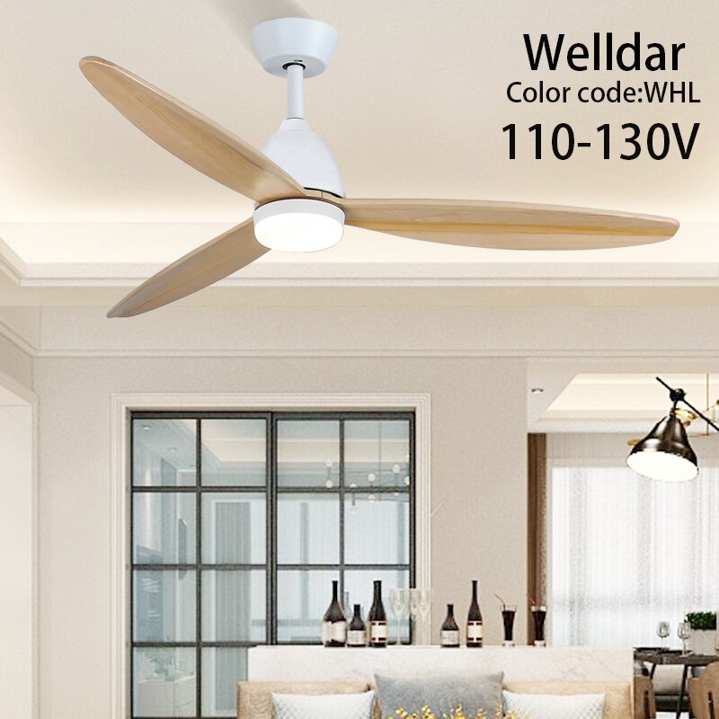 60 Inch Led Ceiling Fan Lamp Roof Home Fans Modern Indoor Decorate Wooden Blade Dc Ceiling Fan With Remote Control Ventilador