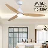 60 Inch Led Ceiling Fan Lamp Roof Home Fans Modern Indoor Decorate Wooden Blade Dc Ceiling Fan With Remote Control Ventilador