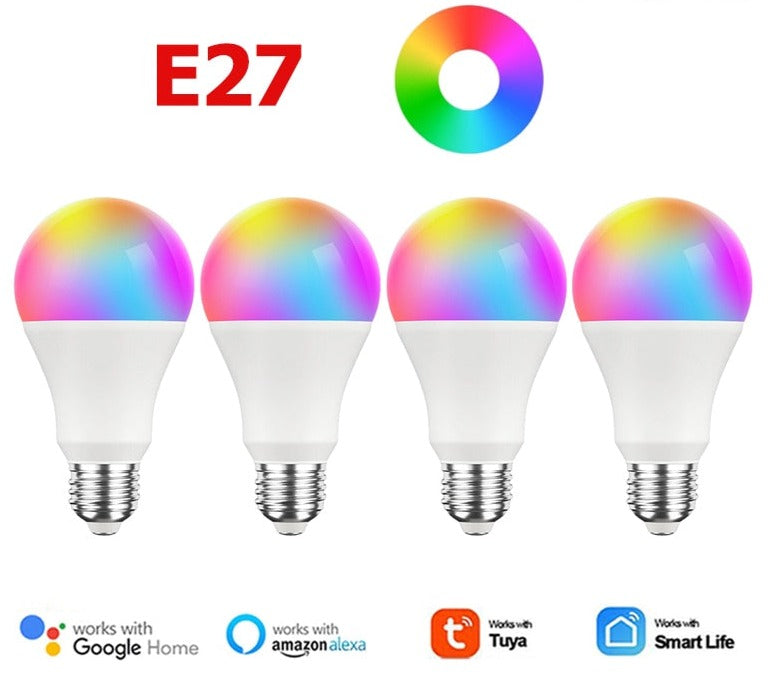 Tuya Smart Wi-Fi Led Bulb 9/15W RGBCW LED Light Dimmable Lightbulbs Works With Alexa Google Home Voice Control Magic LED Lamp