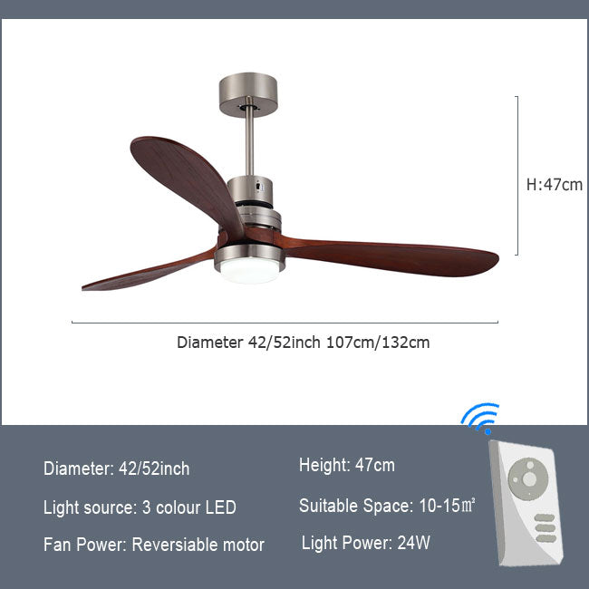Classic Oirgal Wooden Ceiling fan Reversiable DC Motor Ceiling fan suitable for Winter and Summer Support 110V-220V