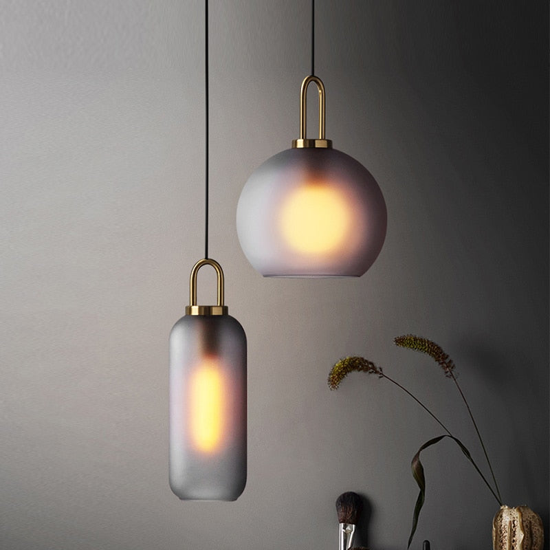 Nordic Glass Ball Pendant Light Kitchen Fixtures Living Room Lustre Luxury Bedroom Decoration Coffee Table Hanging Lamp