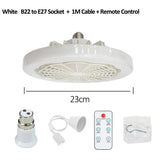 Ceiling Fan With Lights and Remote Control E27 Converter Base Dual-Purpose LED Fan Lamp Smart Silent Ceiling Fans For Bedroom