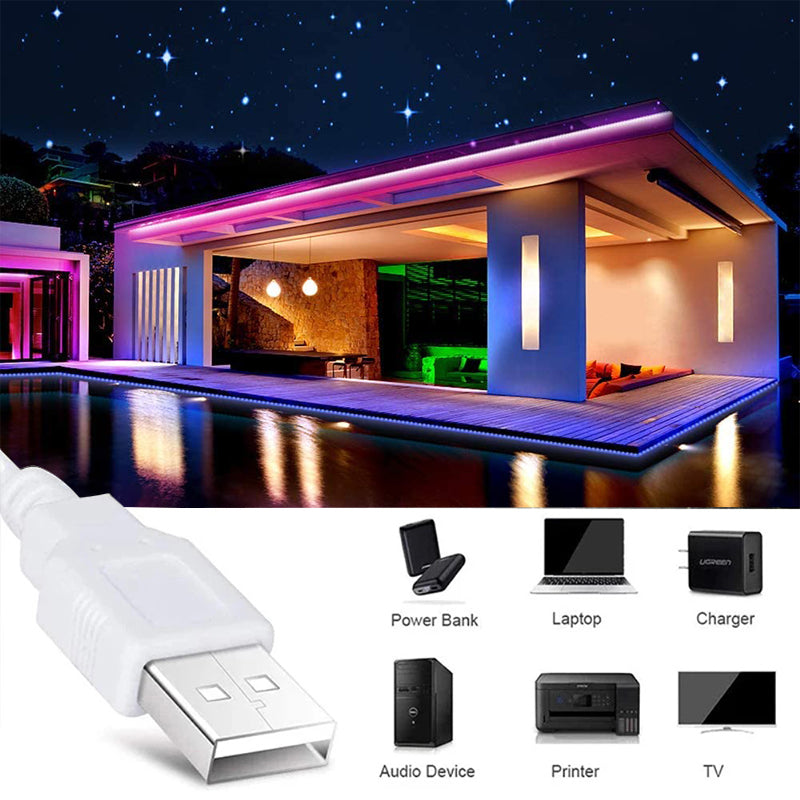 LED Strip RGB 2835 5V USB Bluetooth IR Control Lighing Flexible Tape Ribbon Desktop Screen BackLight Diode TV Decoration Lamp