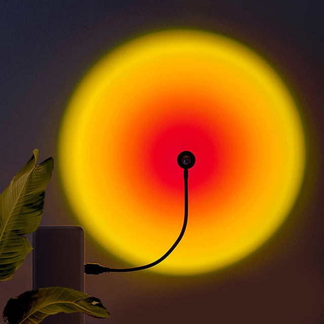1x USB Sunset Lamp LED Rainbow Neon Night Light Projector Photography Wall Atmosphere Lighting for Bedroom Home Room Decors Gift