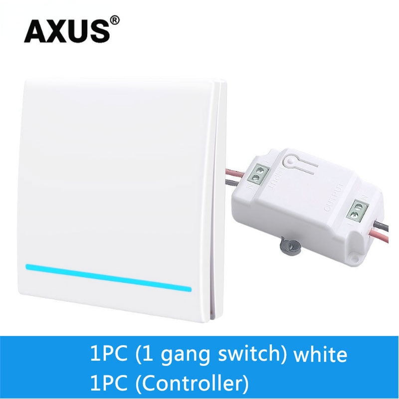 AXUS RF 433Mhz Switch Wireless Wall Switch 86 Wall Panel Transmitter Safety Switch AC 110V 220V Relay Interruptor for Light Lamp