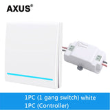 AXUS RF 433Mhz Switch Wireless Wall Switch 86 Wall Panel Transmitter Safety Switch AC 110V 220V Relay Interruptor for Light Lamp