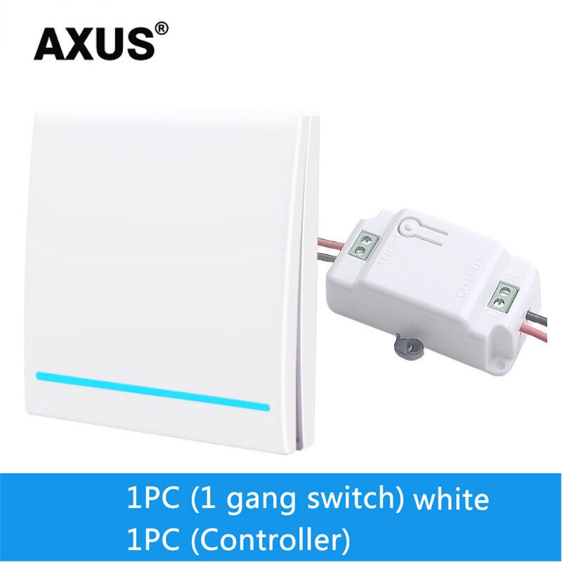 AXUS RF 433Mhz Switch Wireless Wall Switch 86 Wall Panel Transmitter Safety Switch AC 110V 220V Relay Interruptor for Light Lamp