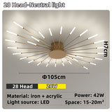 Led Firework Chandelier Dimmable For Living Room Bedroom Modern Ceiling Chandelier Dining Room Ceiling Lamp With Remote Control
