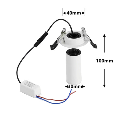 360° Rotating Downlight Dimmable 1W 3W LED Ceiling Light Spotlight For Cloakroom Bedroom Wine Cabinet Living Room