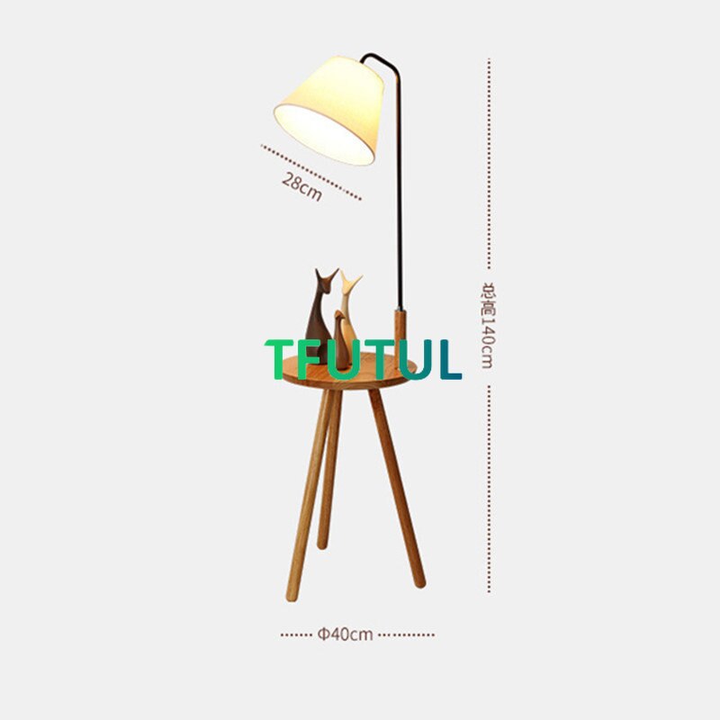 Nordic Wood Floor Lamps Modern Simple Creative Living Room LED Standard Light Tea Table Iron Sofa Lamp Home Decor