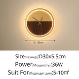 Modern LED Clock Wall Lamps For Bedside Corridor Aisle Hotel Living Room Foyer Kitchen Porch Lights Luminaria Indoor Lighting