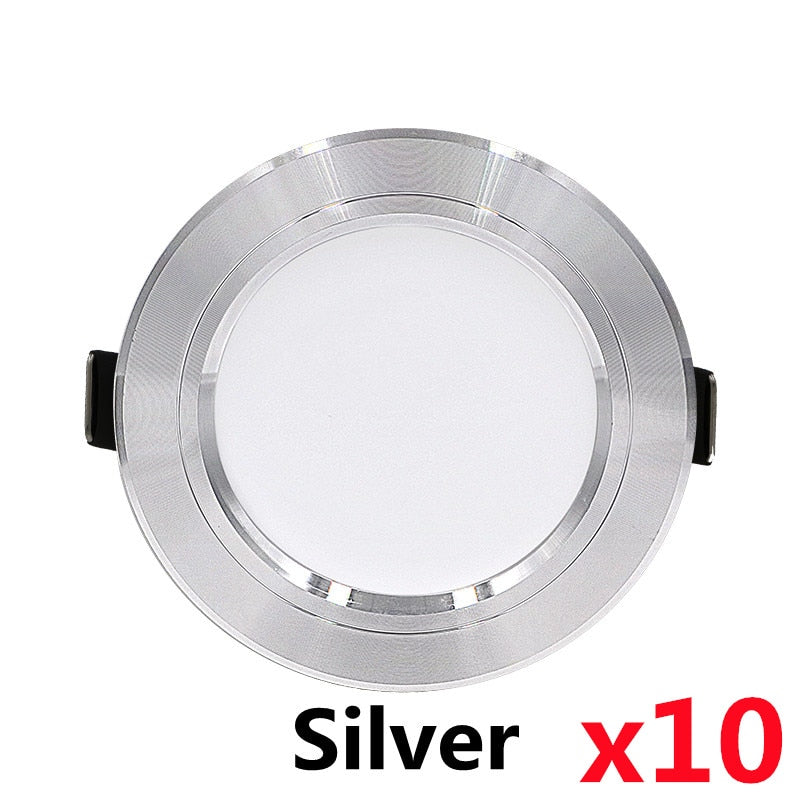 10pcs/lot LED Downlight 5W 9W 12W 15W 18W Recessed Round LED Ceiling Lamp AC 220V-240V Indoor Lighting Warm White Cold White
