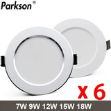 6PCS LED Downlight AC220V-240V Waterproof LED Ceiling Lamp Recessed Round LED Spot Lighting Bedroom KitchenIndoor Lighting Bulb
