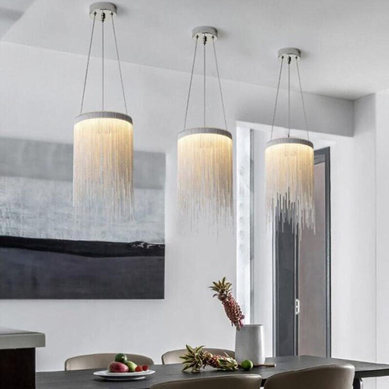 Modern Aluminum chandelier Lamp Novelty Aluminum Chains  LED chandelier Light Dining Room Living Room Bedroom Light