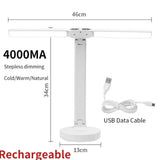 LED Double-head Desk Lamp，32PCS LED Lights Battery Operated Table Lamp with USB Charging Eye Protection Lights for Home/Office