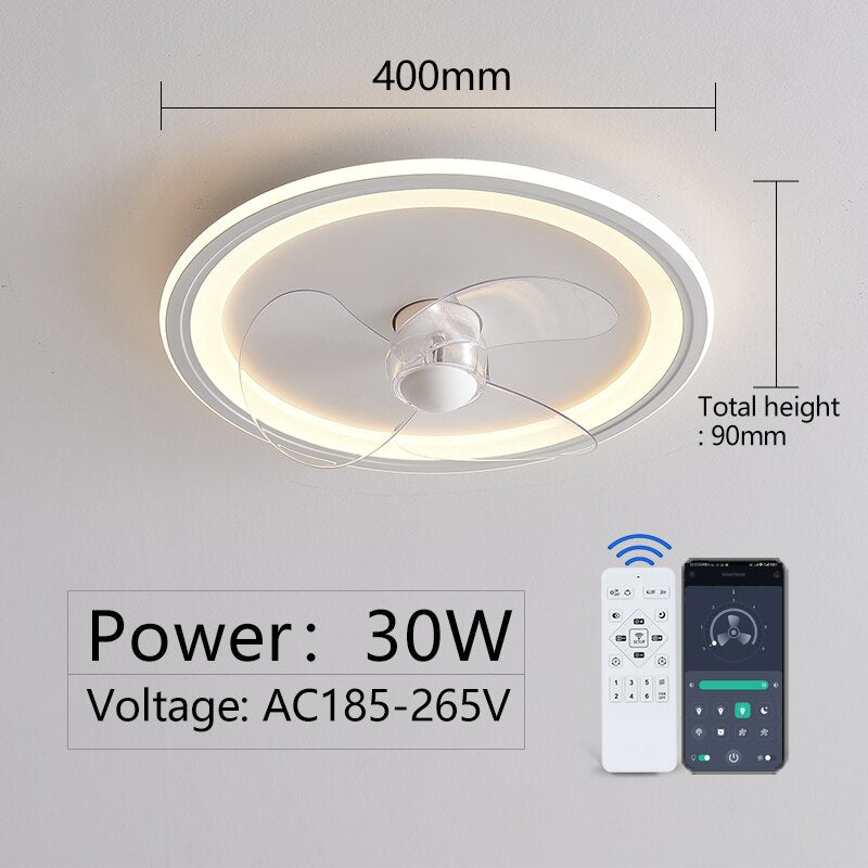 MARPOU ceiling fan with lighting remote control and APP control Lamp modern ceiling fans with led light For Bedroom Living room