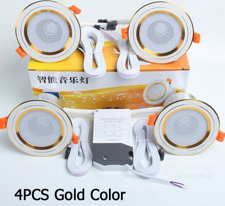 LED Smart Music Lamp Intelligent Background Music Light Ceiling Speakers With Adjusted Lights Smart Bluetooth Downlight Speaker