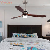 Classic Oirgal Wooden Ceiling fan Reversiable DC Motor Ceiling fan suitable for Winter and Summer Support 110V-220V