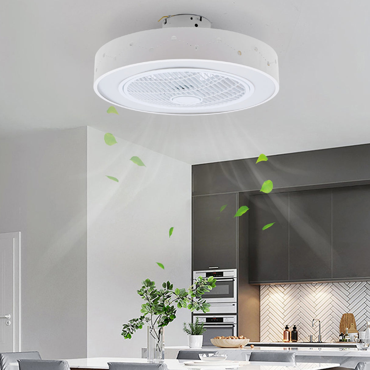 Ceiling Fan Light  Chandelier with Remote Control for Bedroom Living Room