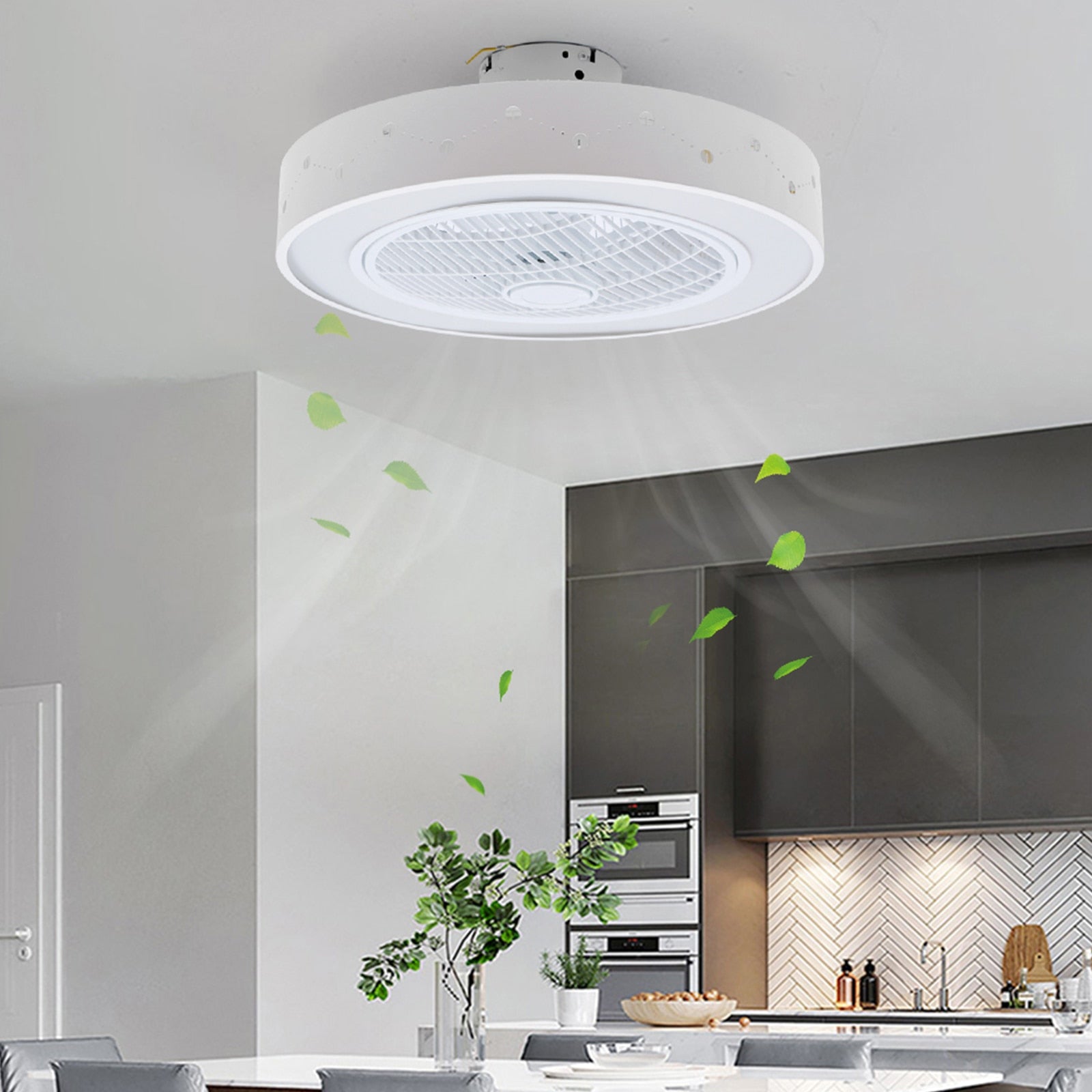 Ceiling Fan Light  Chandelier with Remote Control for Bedroom Living Room