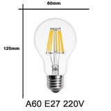 2Pcs E27 E14 Retro LED Edison Bulb 220V Light Bulb C35 A60 ST64 G45 G80 G95 Vintage LED Filament Lamp Glass Bulb Candle Light
