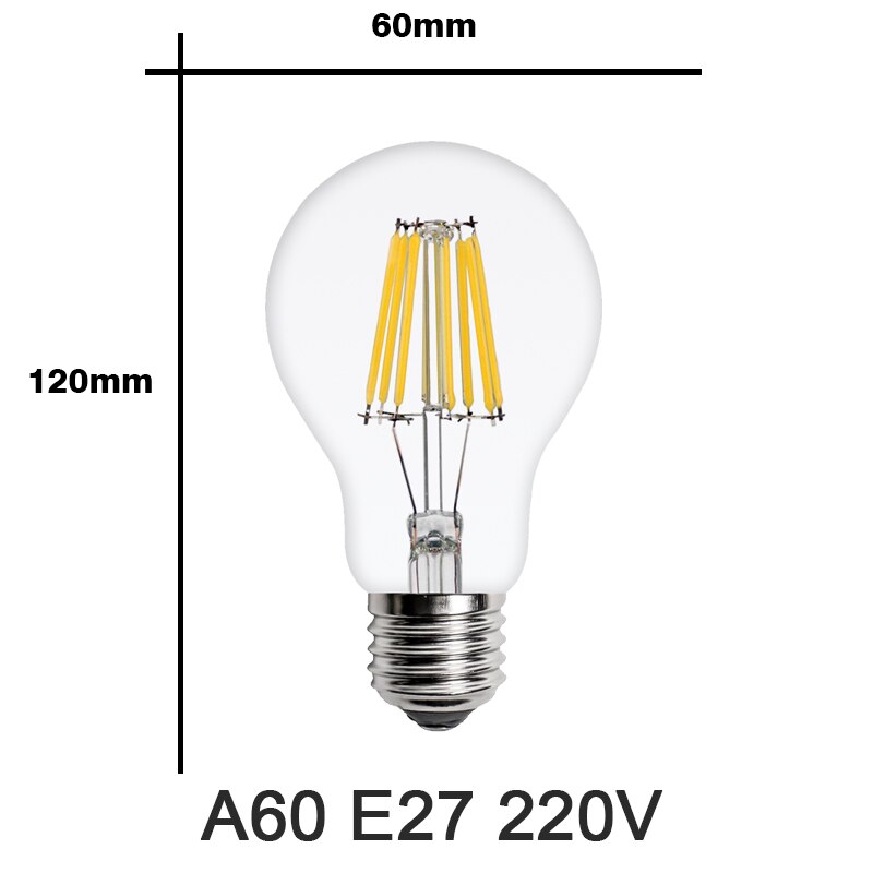 2Pcs E27 E14 Retro LED Edison Bulb 220V Light Bulb C35 A60 ST64 G45 G80 G95 Vintage LED Filament Lamp Glass Bulb Candle Light