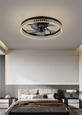 New acrylic ceiling fan lamp LED variable frequency ceiling fan lamp living room bedroom dining room light luxury fan Chandelier