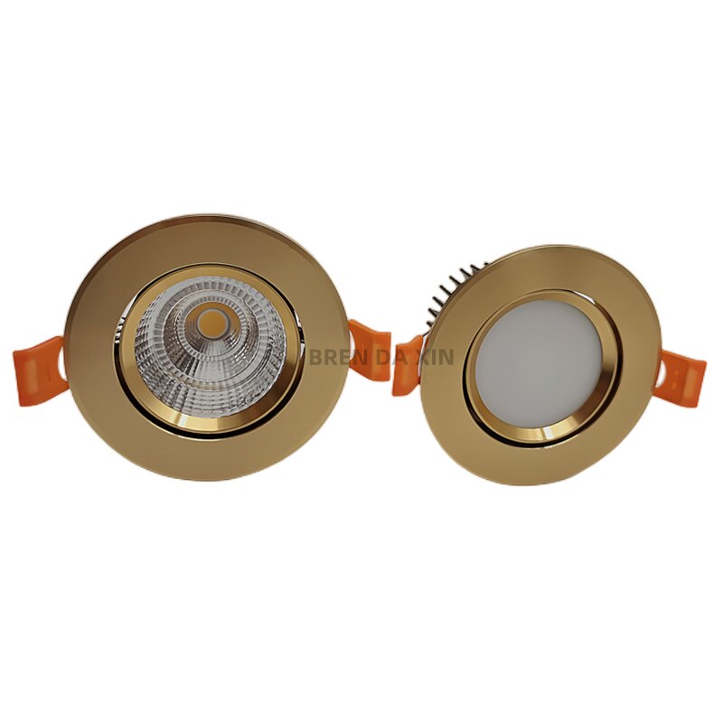 golden Dimmable AC90V-260V 5W7W9W12W15W18W20W LED Downlights Shoot light COB Recessed Ceiling Lamps Spot Lights illuminationbulb