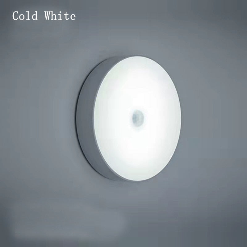 PIR Motion Sensor LED Night Light USB Rechargeable Night Lamp For Kitchen Cabinet Wardrobe Lamp Staircase Wireless Closet Light