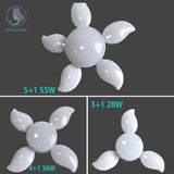 Folding Light Bulb Household Super Bright Energy Saving Foldable Garage Chandelier Five Leaf Light Bulb Adjustable Ceiling Light