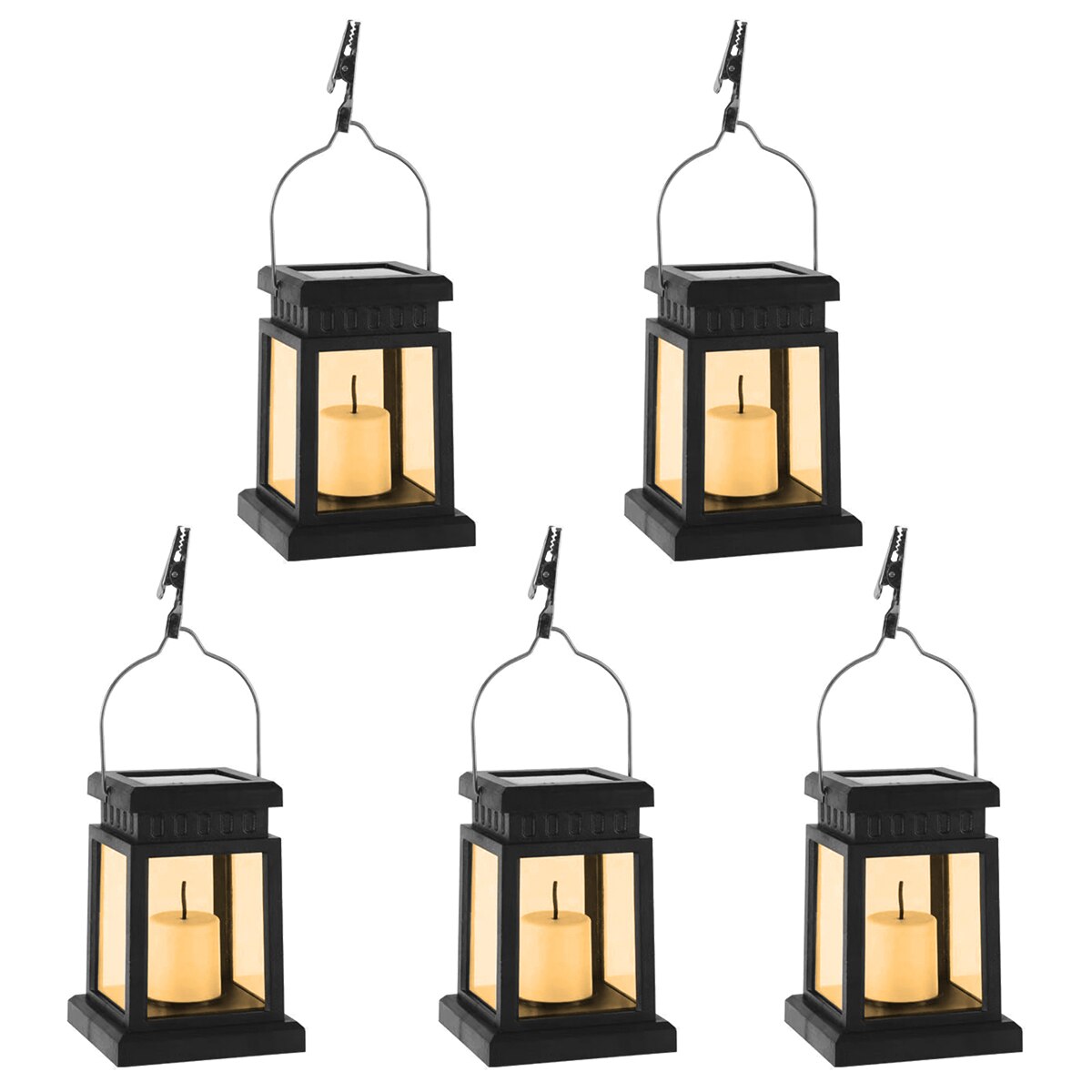 5pcs Solar Palace Lantern LED Lawn Lights Garden Decor Landscape Courtyard Outdoor Hanging Candle Lamps Floor Lights Navidad