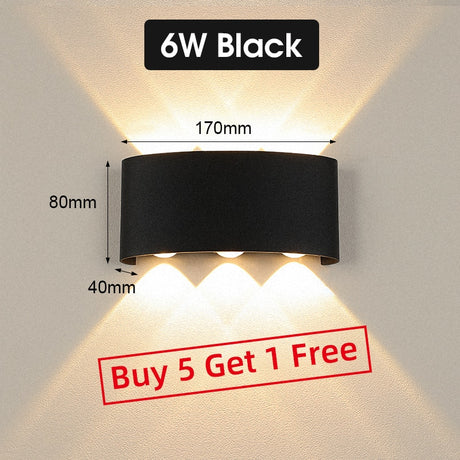 LED Wall Lamps IP65 Waterproof Outdoor/Indoor Stair Lighting A85-265V Up Down Light For Garden Living Room Wall Home Room Decors