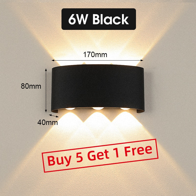 LED Wall Lamps IP65 Waterproof Outdoor/Indoor Stair Lighting A85-265V Up Down Light For Garden Living Room Wall Home Room Decors
