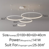 Living Room Ring Pendant Lights Acrylic Led Restaurant Chandelier Modern Minimalist Art Creative Personality Net Red Custom Lamp
