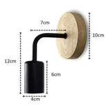 Vintage Black White Wall Lamp Wood E27 Wall Light Sconce Retro Indoor Lighting Bedroom Living Room Kitchen Home Wall Lamps Fixtu