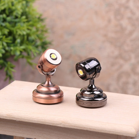 1:12 Dollhouse Retro European Style Mini LED Lamp Double-head Flower Ceiling Light Lamp Wall Light Room Outdoor Decors Toy