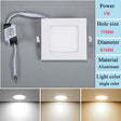  Embedded LED Panel Light Concealed Ceiling Light 3W6W12W15W18W Household Downlight Flat Light Commercial Ceiling Light