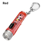 Mini Keychain LED Flashlight Portable Pocket Work Light USB Rechargeable Lamp Fluorescent Magnetic Warning Camping Flashlight