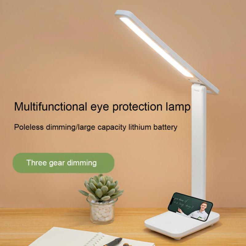  Led Desk Lamp 3 Color Dimmable Touch Foldable Table Lamp Bedside Reading Dormitory Eye Protection USB Rechargeable Light