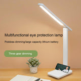  Led Desk Lamp 3 Color Dimmable Touch Foldable Table Lamp Bedside Reading Dormitory Eye Protection USB Rechargeable Light
