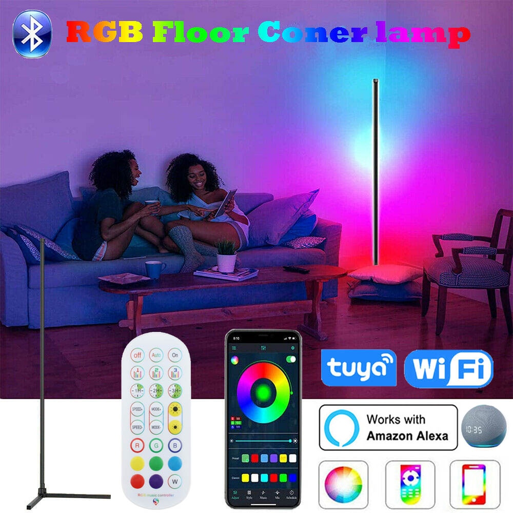 Living Room Dimmable Corner Floor Lamp 150cm Stand Tuya Smart RGB LED Mood Light for Bedroom Nordic Home Decor Interior lighting