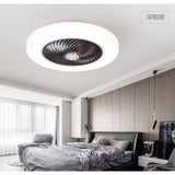 Intelligent Ceiling Fan with Light Remote Control Bedroom Decorative Ventilation Light 45cm Air Invisible Silent Ceiling Fan