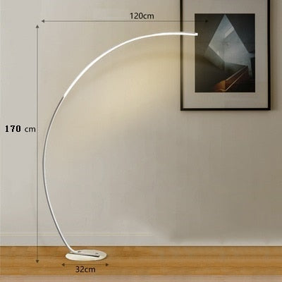 C Floor Lamp Dimming Remote Control Floor Light Black LED Corner Floor Lamp Bedroom Decoration Living Room Lamp Standing Light