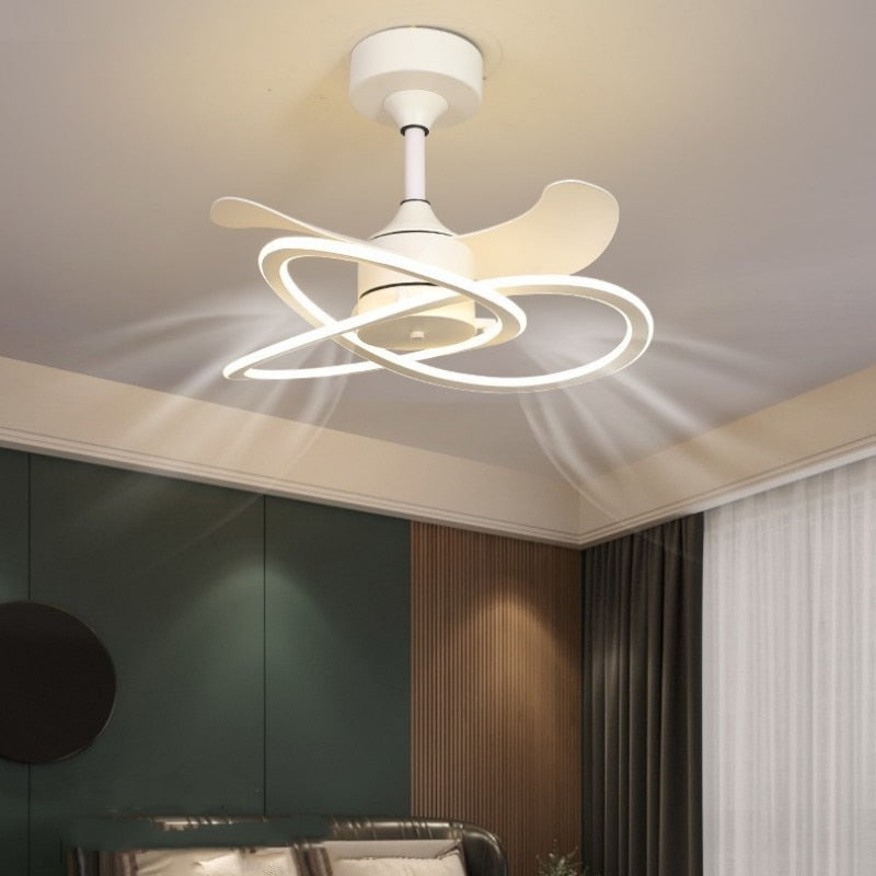Pendant Ceiling Lights Fans LED Chandelier Home Decoration Lamp Retro Remote Control For The Living Room Bedroom Ventilation