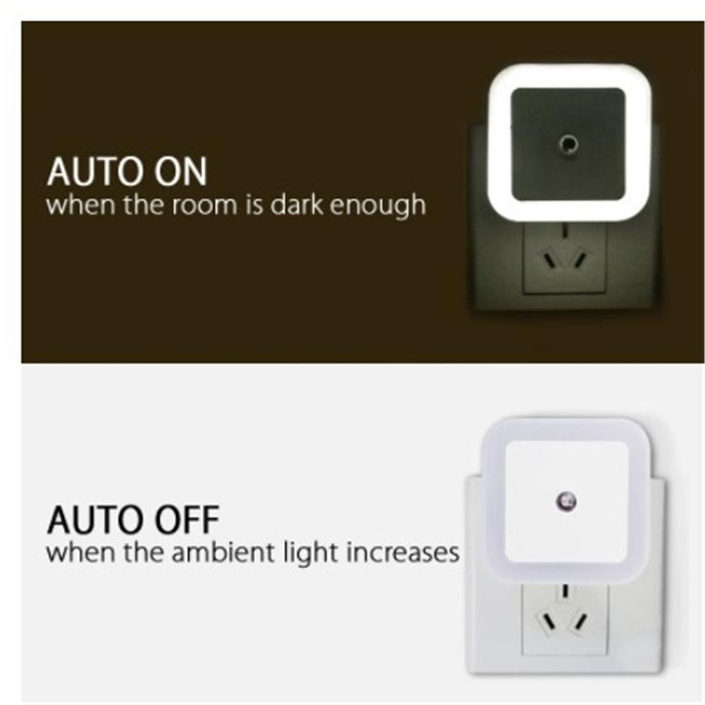 Mini LED Night Light EU/US Plug-in Dusk to Dawn Sensor Wall Nights Lamp Square for Bedroom Hallway Stairs Corridor 110V 220V