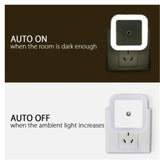 Mini LED Night Light EU/US Plug-in Dusk to Dawn Sensor Wall Nights Lamp Square for Bedroom Hallway Stairs Corridor 110V 220V