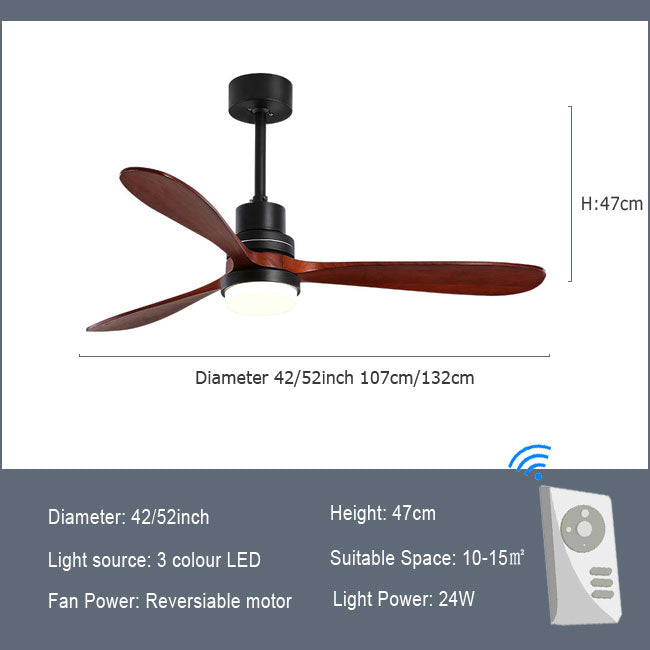 Classic Oirgal Wooden Ceiling fan Reversiable DC Motor Ceiling fan suitable for Winter and Summer Support 110V-220V