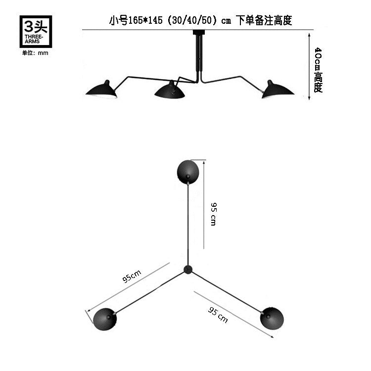 Nordic DaWn Spider Serge Mouille LED Wall Light Rotary Long Pole Wall Lamps for Living Room Bedroom Decor Sconce Light Fixtures